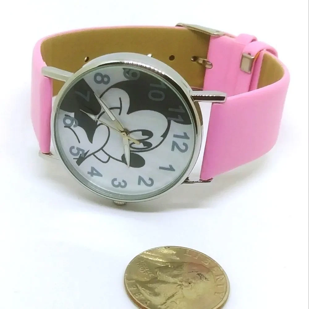 Mickey Mouse Watch Pink Band w Gift Box